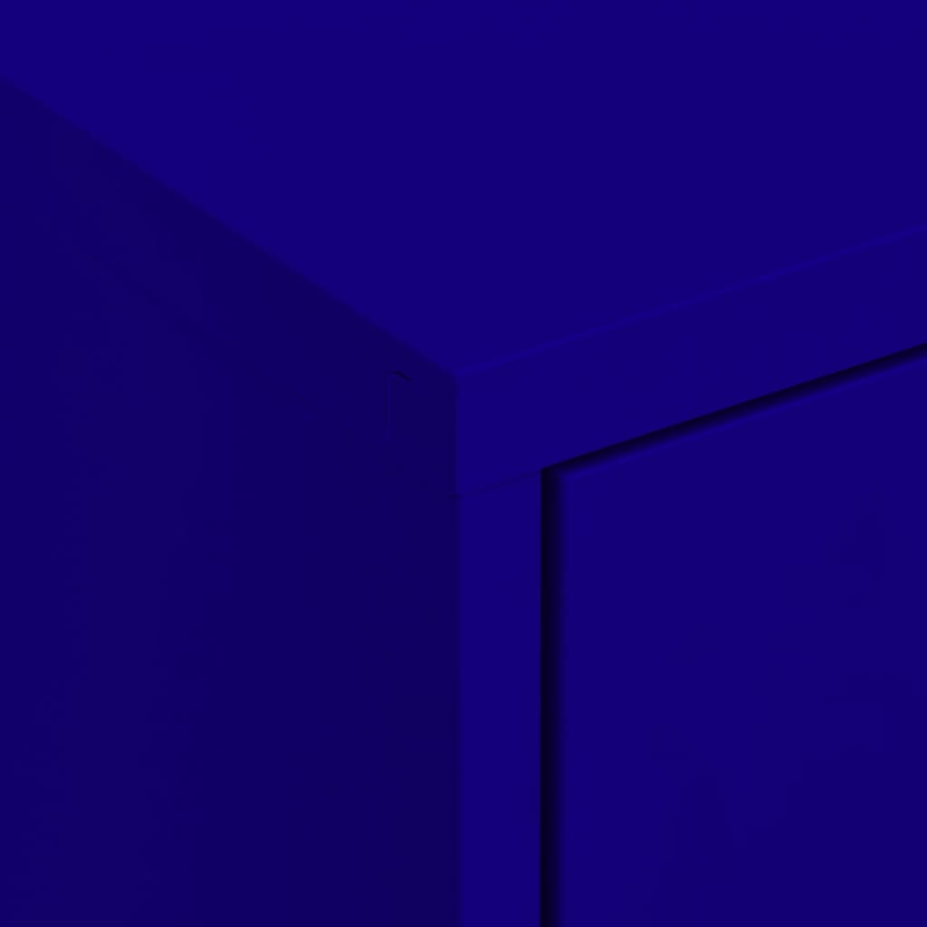 Navy Blue Steel Storage Cabinet 80x35x101.5 cm - Sleek & Durable