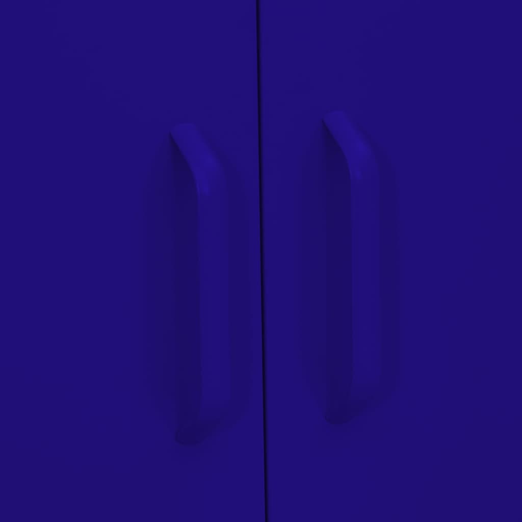 Navy Blue Steel Storage Cabinet 80x35x101.5 cm - Sleek & Durable