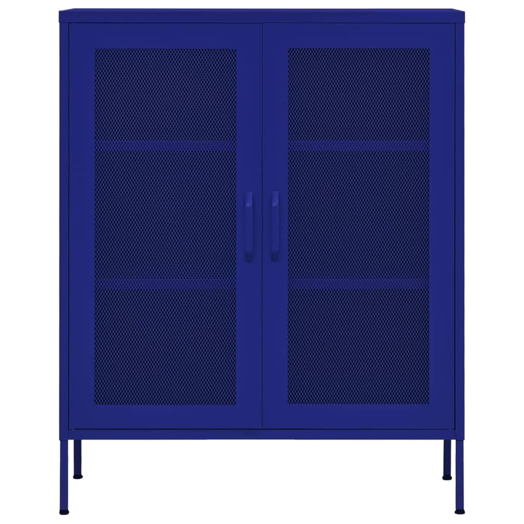 Navy Blue Steel Storage Cabinet 80x35x101.5 cm