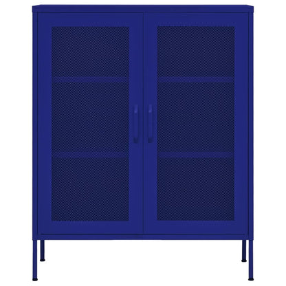 Navy Blue Steel Storage Cabinet 80x35x101.5 cm