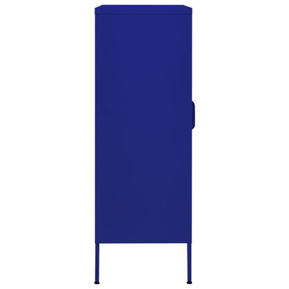 Navy Blue Steel Storage Cabinet 80x35x101.5 cm