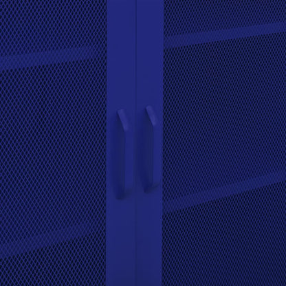 Navy Blue Steel Storage Cabinet 80x35x101.5 cm