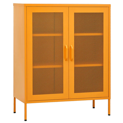 Mustard Yellow Steel Storage Cabinet 80x35x101.5 cm