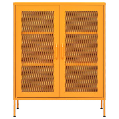 Mustard Yellow Steel Storage Cabinet 80x35x101.5 cm