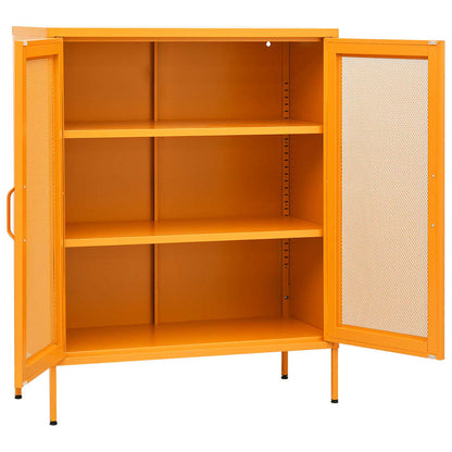 Mustard Yellow Steel Storage Cabinet 80x35x101.5 cm
