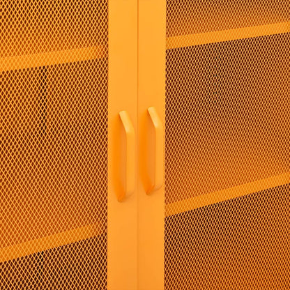 Mustard Yellow Steel Storage Cabinet 80x35x101.5 cm