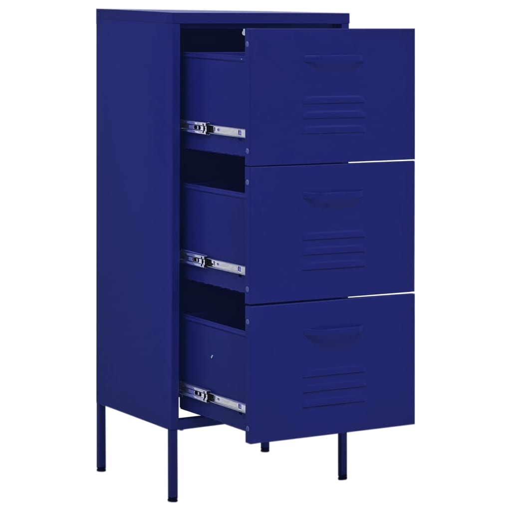 Navy Blue Steel Storage Cabinet 42.5x35x101.5 cm - Stylish & Durable