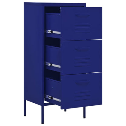 Navy Blue Steel Storage Cabinet 42.5x35x101.5 cm - Stylish & Durable