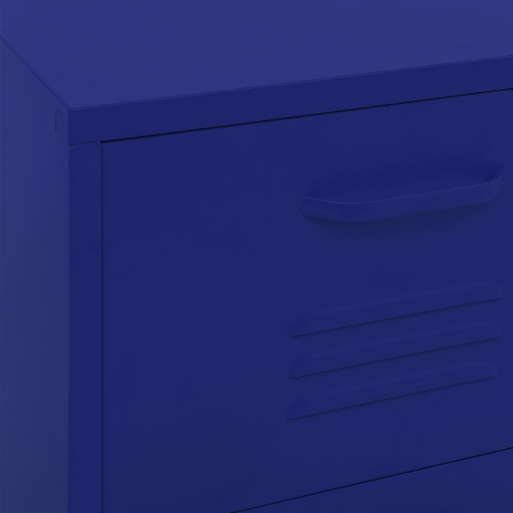 Navy Blue Steel Storage Cabinet 42.5x35x101.5 cm - Stylish & Durable