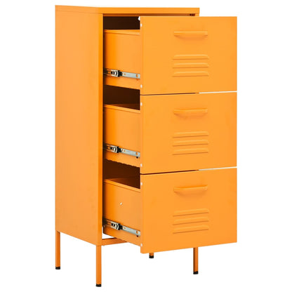 Mustard Yellow Steel Storage Cabinet 42.5x35x101.5 cm