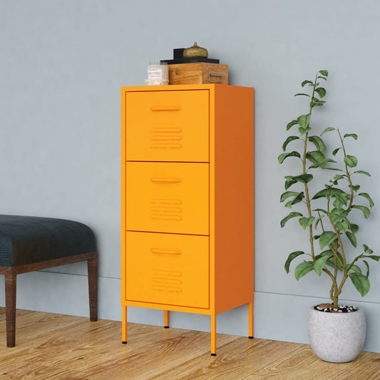 Mustard Yellow Steel Storage Cabinet 42.5x35x101.5 cm