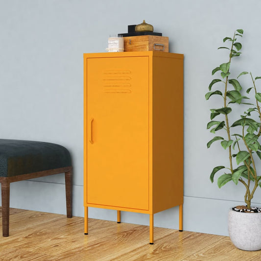 Mustard Yellow Steel Storage Cabinet 42.5x35x101.5 cm