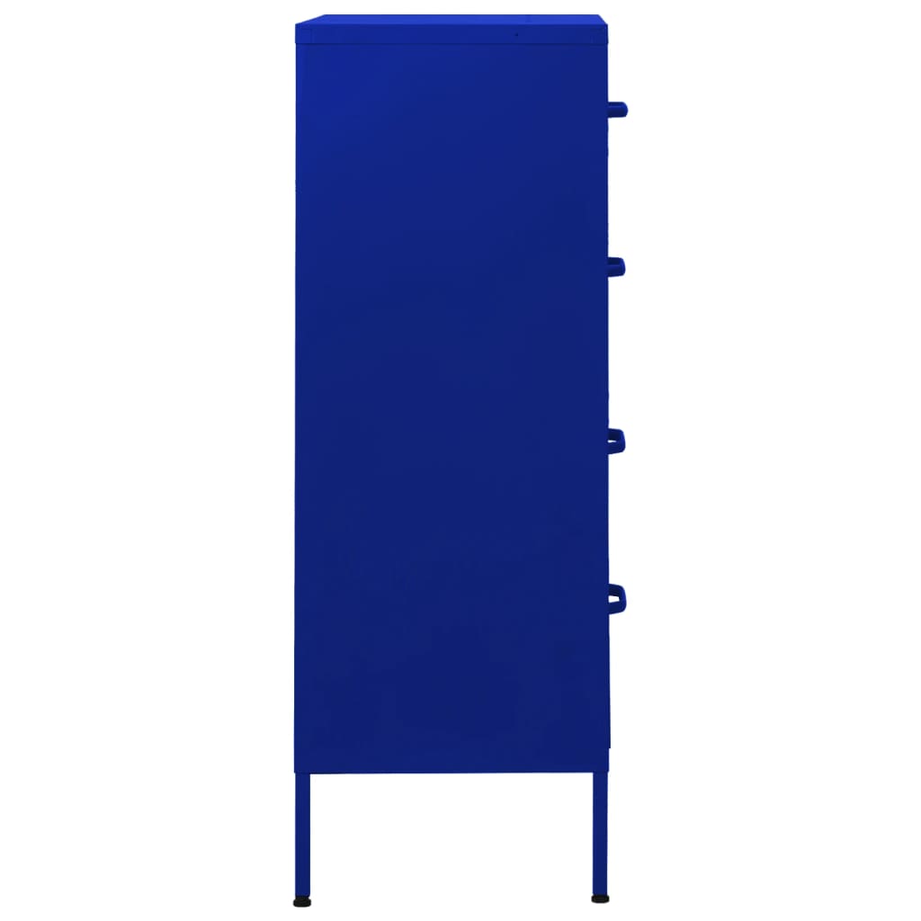 Navy Blue Steel Chest of Drawers 80x35x101.5 cm - Stylish Storage Solution