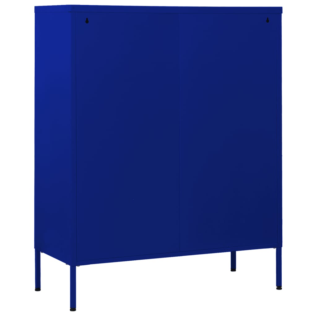 Navy Blue Steel Chest of Drawers 80x35x101.5 cm - Stylish Storage Solution