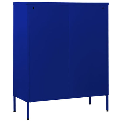 Navy Blue Steel Chest of Drawers 80x35x101.5 cm - Stylish Storage Solution