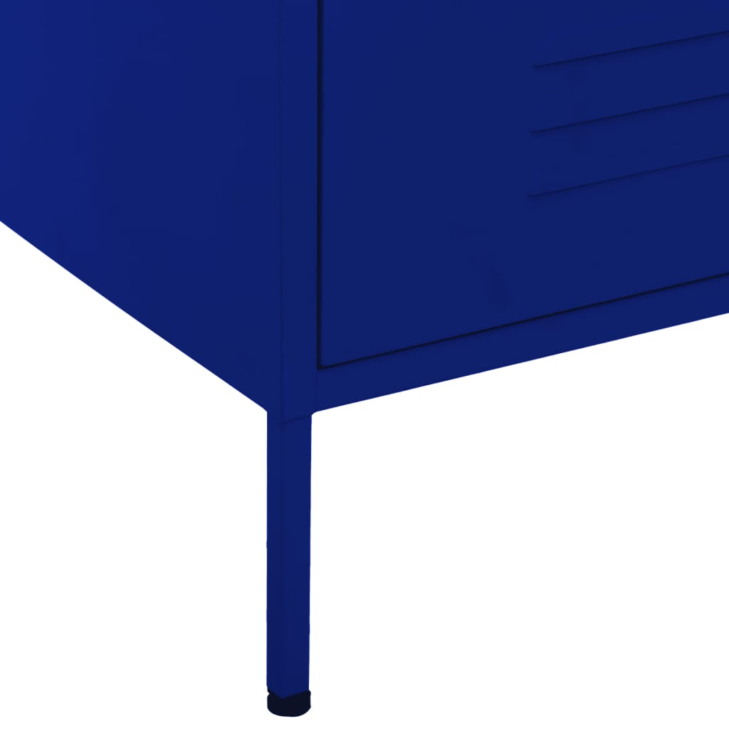 Navy Blue Steel Chest of Drawers 80x35x101.5 cm - Stylish Storage Solution