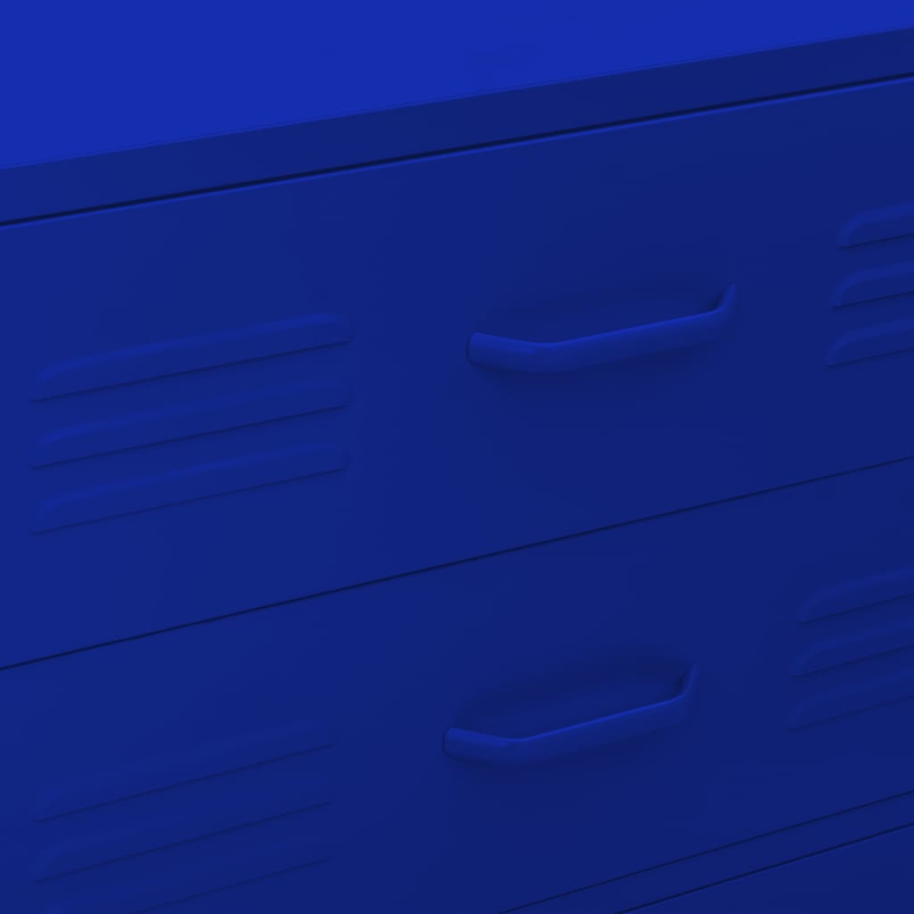 Navy Blue Steel Chest of Drawers 80x35x101.5 cm - Stylish Storage Solution