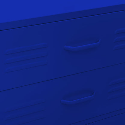 Navy Blue Steel Chest of Drawers 80x35x101.5 cm - Stylish Storage Solution