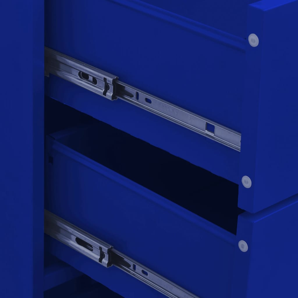 Navy Blue Steel Chest of Drawers 80x35x101.5 cm - Stylish Storage Solution