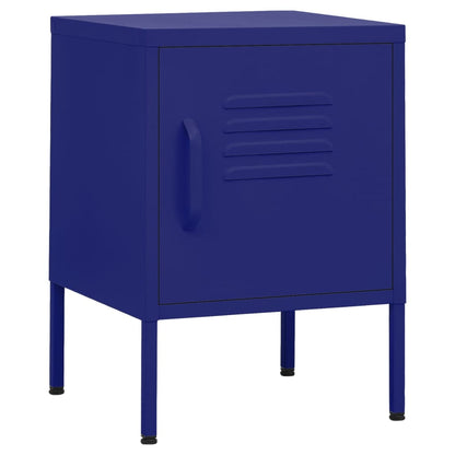 Navy Blue Steel Nightstand - 35x35x51 cm | Modern Sleek Design