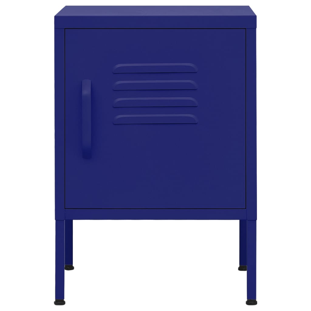 Navy Blue Steel Nightstand - 35x35x51 cm | Modern Sleek Design