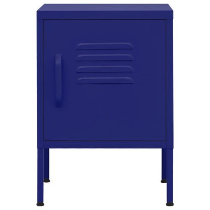Navy Blue Steel Nightstand - 35x35x51 cm | Modern Sleek Design