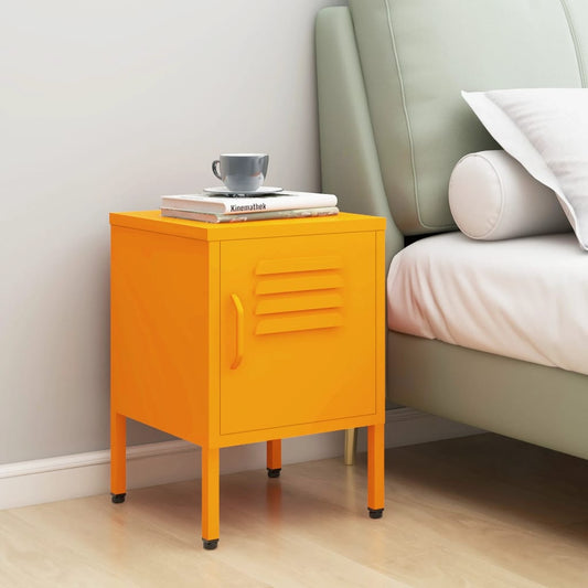 Mustard Yellow Steel Nightstand 35x35x51 cm - Stylish & Durable