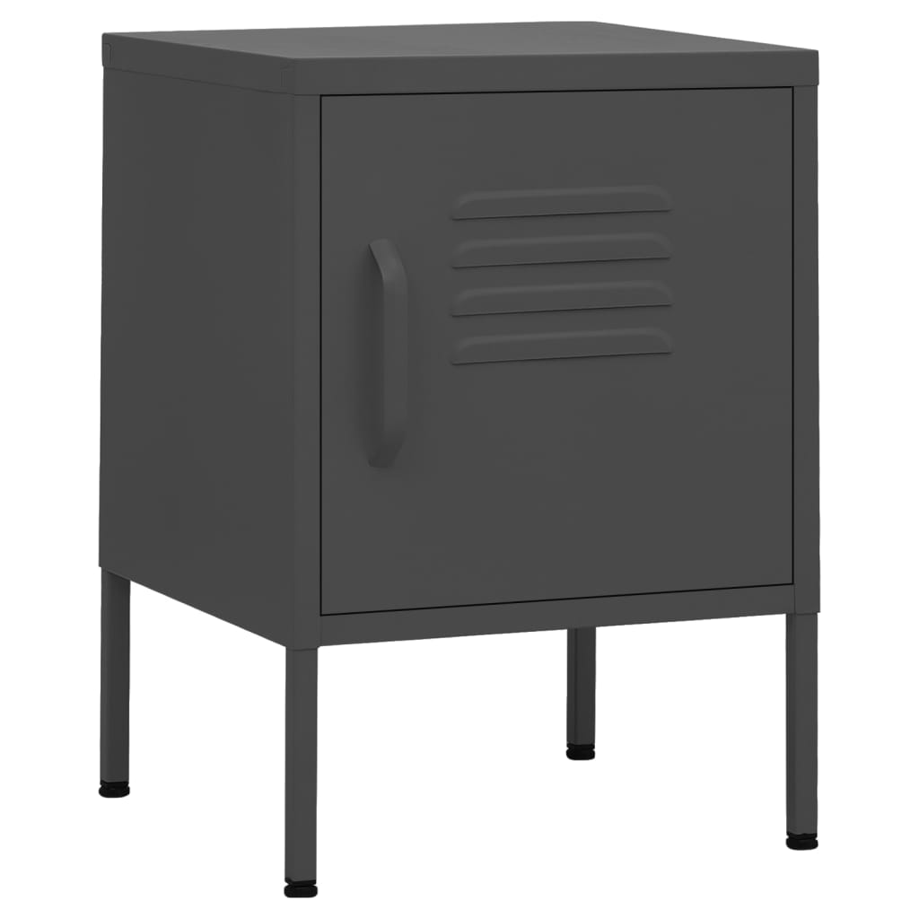 Anthracite Steel Nightstand 35x35x51 cm - Modern & Stylish Design