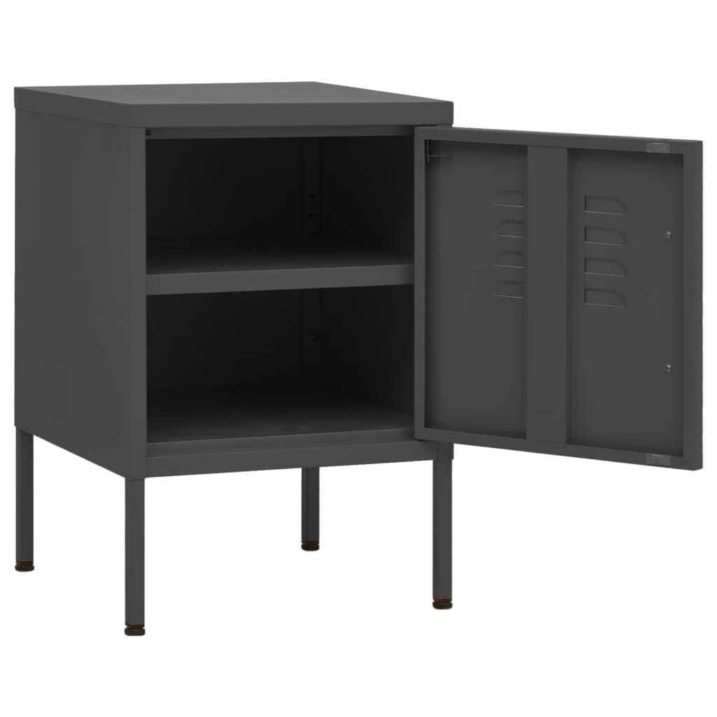 Anthracite Steel Nightstand 35x35x51 cm - Modern & Stylish Design