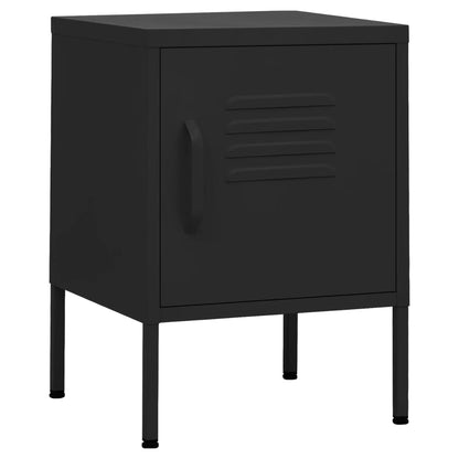 Sleek Black Steel Nightstand 35x35x51 cm - Modern & Durable