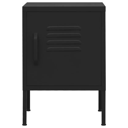Sleek Black Steel Nightstand 35x35x51 cm - Modern & Durable