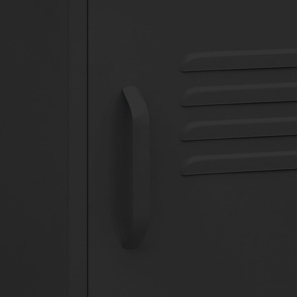 Sleek Black Steel Nightstand 35x35x51 cm - Modern & Durable