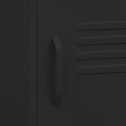 Sleek Black Steel Nightstand 35x35x51 cm - Modern & Durable