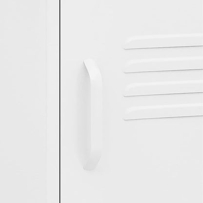 White Steel Nightstand - 35x35x51 cm Modern Bedroom Furniture