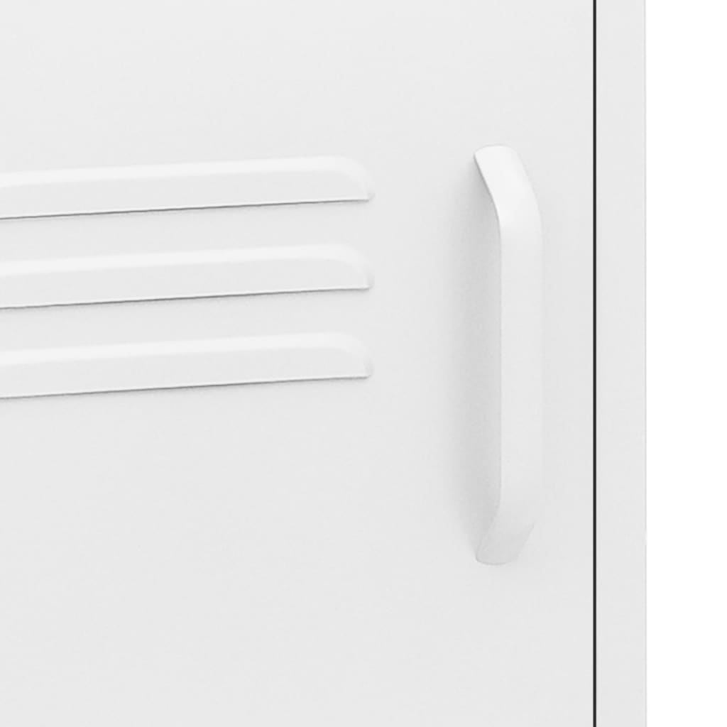 White Steel Nightstand 35x35x51 cm – Sleek & Modern Design