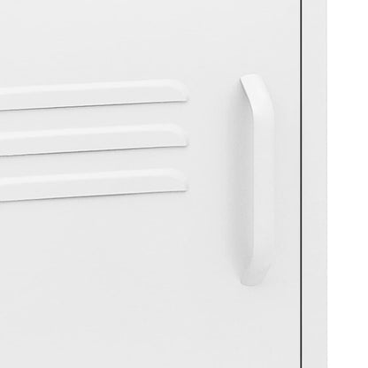 White Steel Nightstand 35x35x51 cm – Sleek & Modern Design