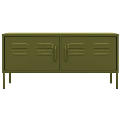 TV Cabinet Olive Green 105x35x50 cm Steel