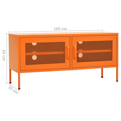 TV Cabinet Orange 105x35x50 cm Steel