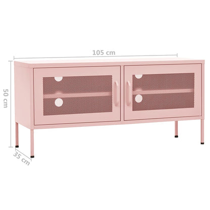TV Cabinet Pink 105x35x50 cm Steel