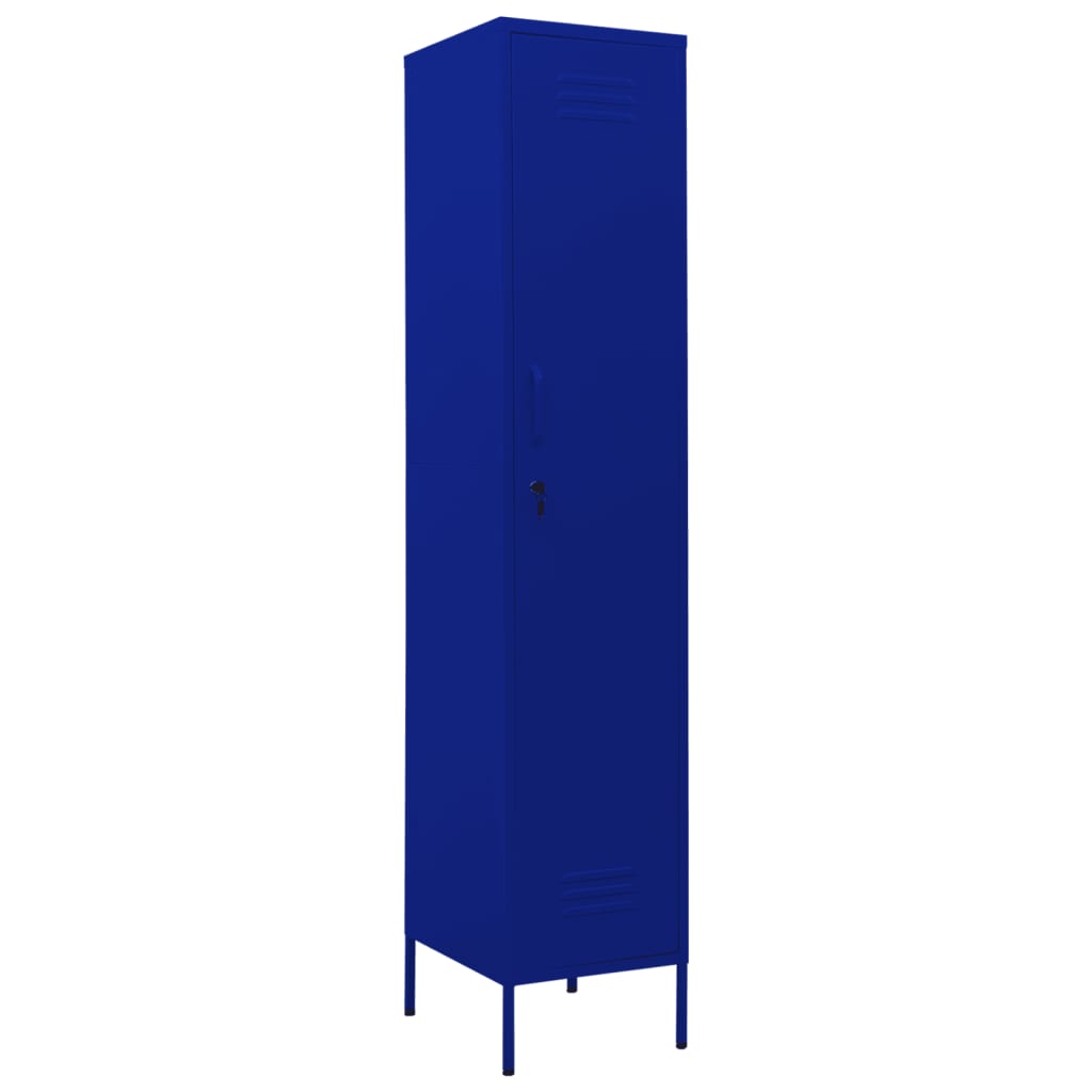 Navy Blue Steel Locker Cabinet 35x46x180 cm - Durable Storage Solution