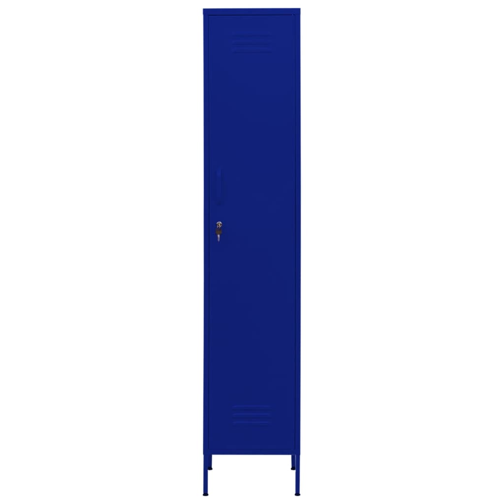 Navy Blue Steel Locker Cabinet 35x46x180 cm - Durable Storage Solution