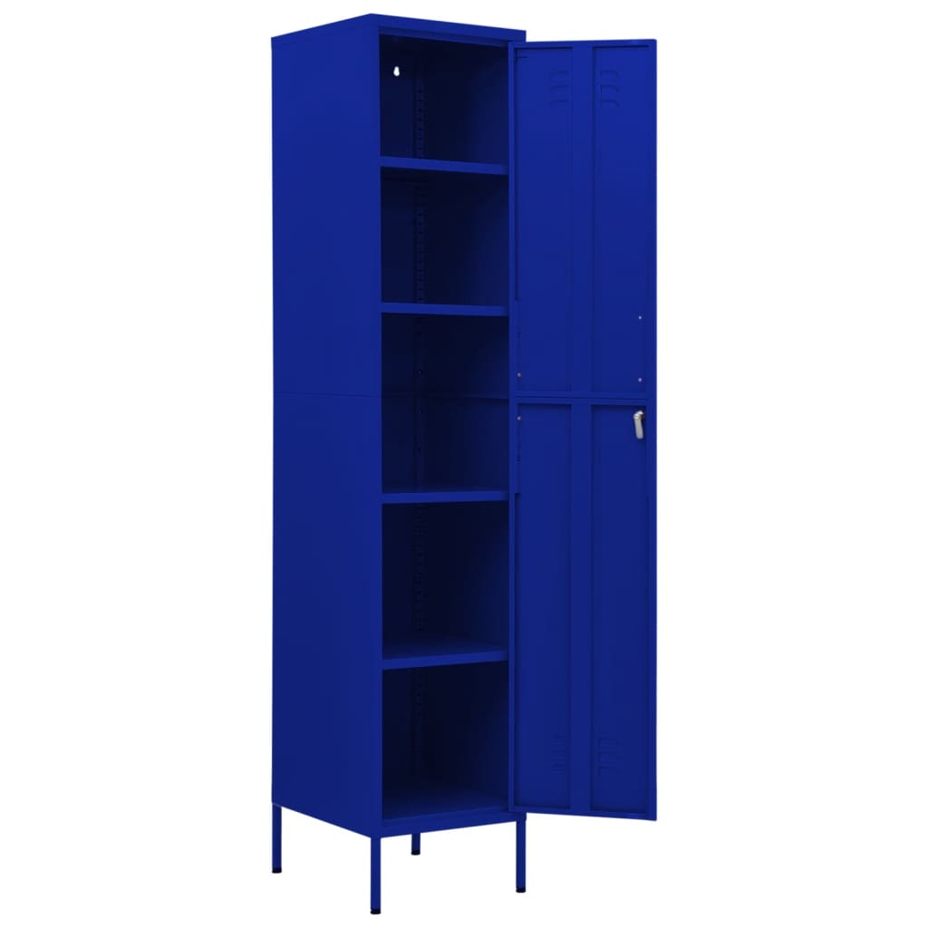 Navy Blue Steel Locker Cabinet 35x46x180 cm - Durable Storage Solution