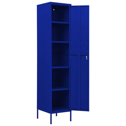 Navy Blue Steel Locker Cabinet 35x46x180 cm - Durable Storage Solution