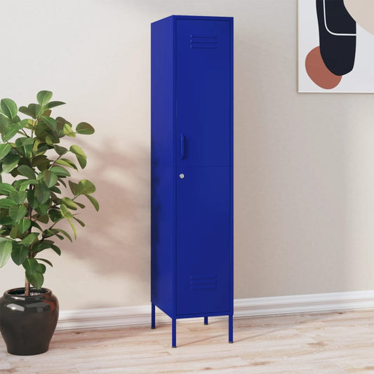 Navy Blue Steel Locker Cabinet 35x46x180 cm - Durable Storage Solution