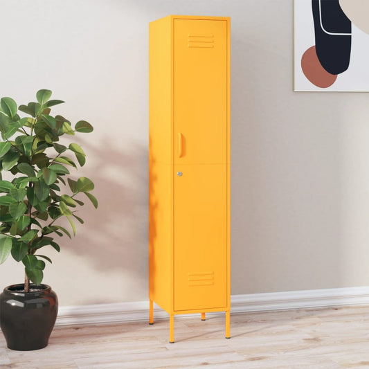 Mustard Yellow Steel Locker Cabinet 35x46x180 cm