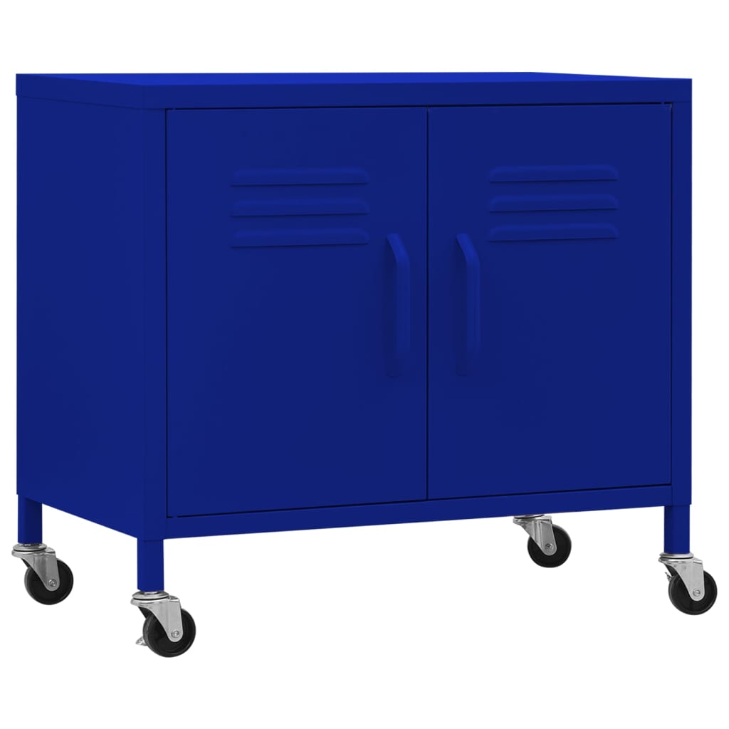 Navy Blue Steel Storage Cabinet - 60x35x56 cm | Durable & Stylish