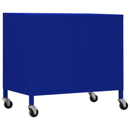 Navy Blue Steel Storage Cabinet - 60x35x56 cm | Durable & Stylish