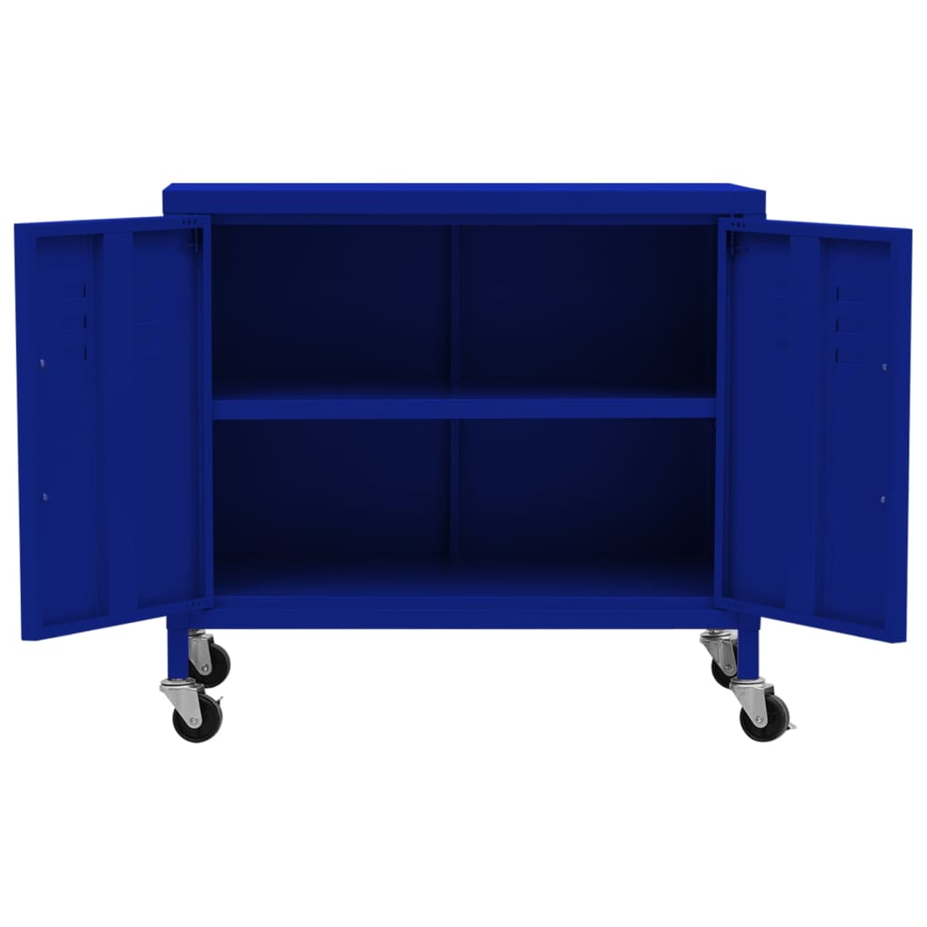 Navy Blue Steel Storage Cabinet - 60x35x56 cm | Durable & Stylish
