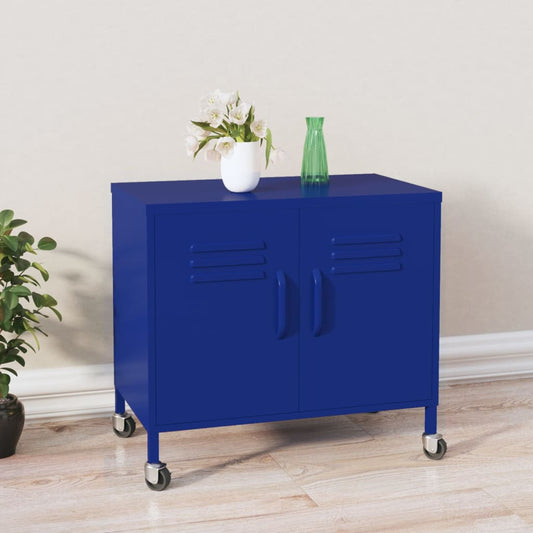 Navy Blue Steel Storage Cabinet - 60x35x56 cm | Durable & Stylish