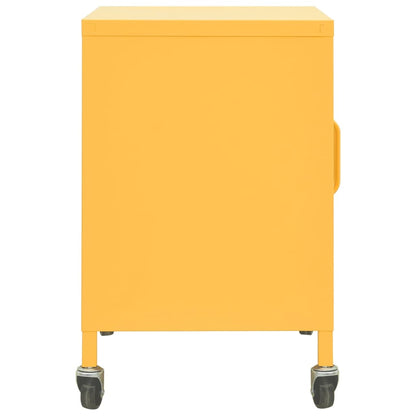 Mustard Yellow Steel Storage Cabinet 60x35x56 cm